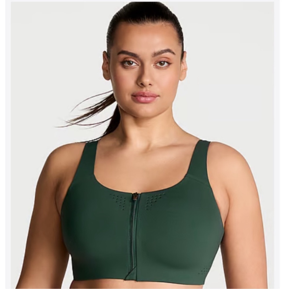Victoria’s Secret Featherweight Max Front Close Sports Bra Green Size 36C